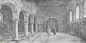 Eind-19e-eeuwse reconstructie van de raadszaal van Lofen (door W. Steelink)