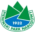 Logo van Nationaal Park Pieniny, met daarop een illustratie van bergmassief Trzy Korony.