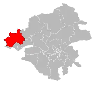 Locatie van het kanton