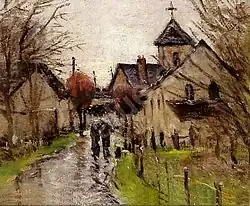 Village sous la pluie