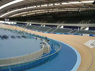 De wielerbaan van London Velopark.