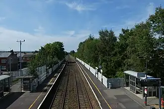 Blik op de North Wales Coast Line op het lage niveau