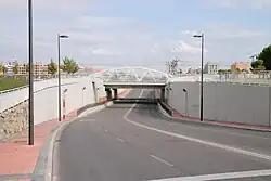 De zuidelijke onderdoorgang gezien uit het westen