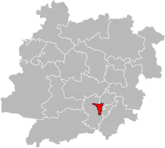 Locatie van het kanton