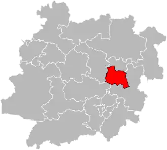 Locatie van het kanton