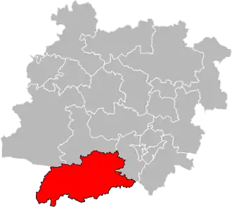 Locatie van het kanton