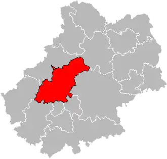 Locatie van het kanton