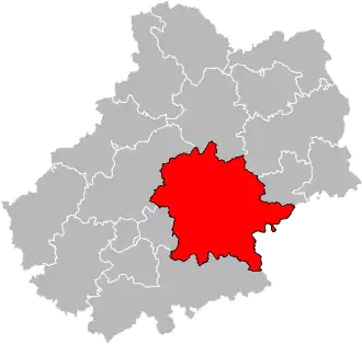 Locatie van het kanton