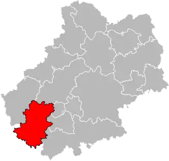 Locatie van het kanton