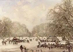 Schaatsers op de Bosvijver.