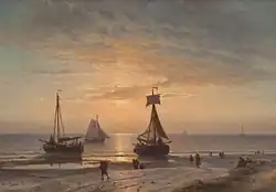Strand bij zonsondergang, 1859, Rademakers Collectie