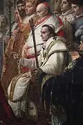 De paus op De kroning van Napoleon