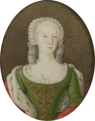 Portret Louise Amalia van Brunswijk-Wolfenbüttel uit de Royal Collection, ca. 1745