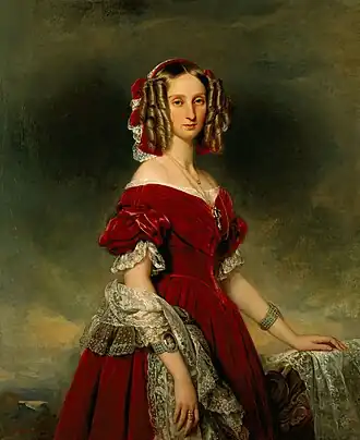 Portret Louise Marie van Orléans, 1841 door Franz Xaver Winterhalter