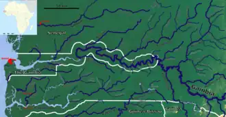 De Gambia met haar zijrivieren