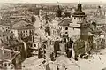 Lublin en de Krakauer Poort na de schade van de Tweede Wereldoorlog in 1944