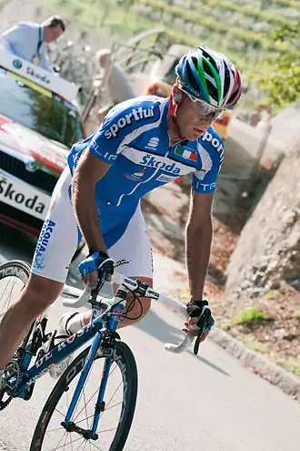 Luca Paolini bij het wereldkampioenschap wielrennen van 2009