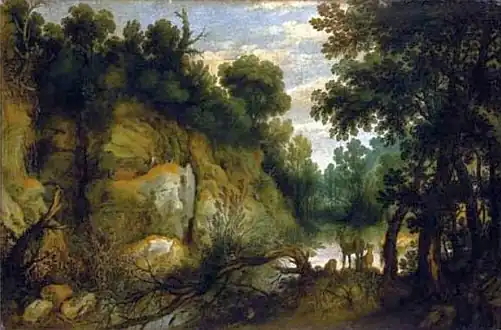 Rivierlandschap met dieren