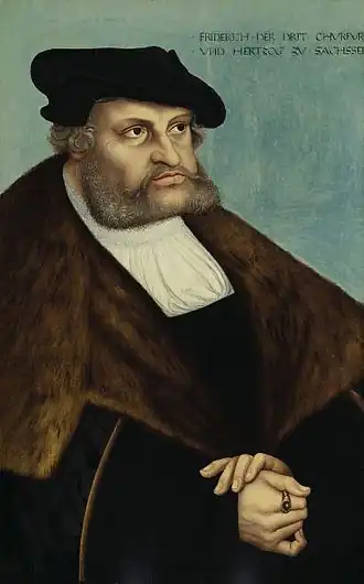 Frederik de Wijze door Lucas Cranach de Oude, geschilderd in 1532.