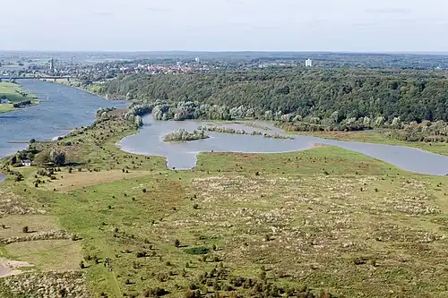 De Grebbeberg. Op de achtergrond Rhenen.