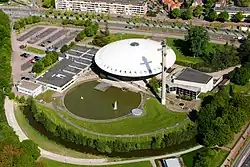 Luchtfoto van het Evoluon