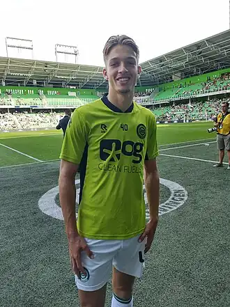 Luciano Valente voor de wedstrijd tegen Vitesse op 4 september 2022