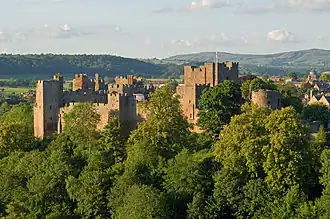 Ludlow Castle vanuit het westen