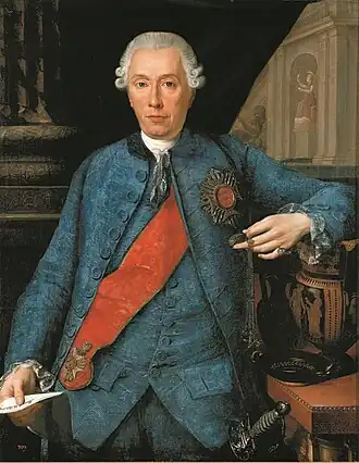 Portret van Lodewijk Karel Otto van Salm-Salm door Bernardino Nocchi, 1775