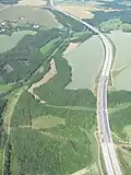 Autobahn A 4 na de verlegging bij Tanneberg 1996-1999, foto uit 2011; het oude tracé is nog herkenbaar