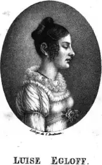 Portret van Luise Egloff uit Gedichte der blinden Luise Egloff uit 1823.