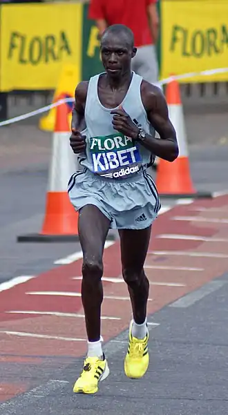 Kibet tijdens de London Marathon 2009