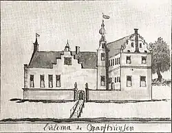 De Lulemaborg omstreeks 1711 (atlas Schoemaker)