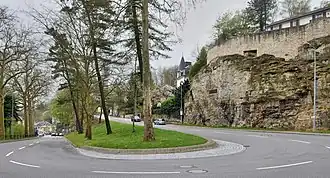 Haarspeldbocht in de N52 bij Rue Belle-Vue