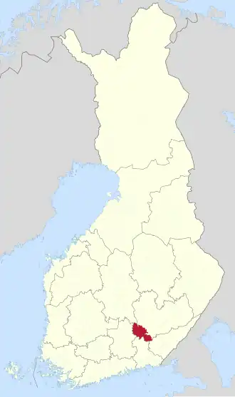 Kaart met de locatie van Mäntyharju