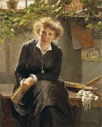 Portret van Jeanna Bauck, geschilderd door Bertha Wegmann (1881)