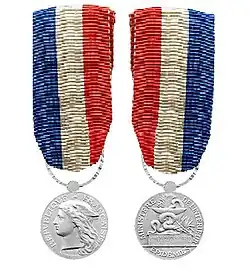 Zilveren medaille van het Ministerie van Binnenlandse Zaken