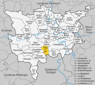 Kaart van Möglingen (Ludwigsburg)