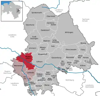 Kaart van Müden (Aller)