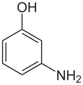 Structuurformule van 3-aminofenol