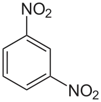 Structuurformule van 1,3-dinitrobenzeen
