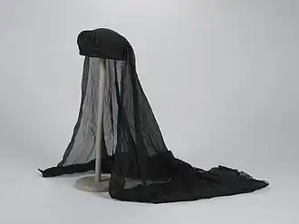 Toque met rouwsluier, 19e eeuw