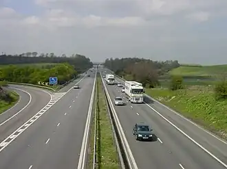 De M2 bij afrit 5 naar Maidstone en Sheerness