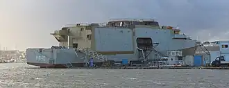 Zr.Ms. Vlissingen in aanbouw op de werf in Frankrijk, oktober 2023.