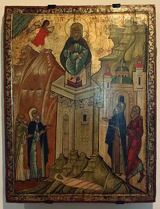 Simeon Stylites (16e eeuw), icoon in het Historisch museum van Sanok, Polen
