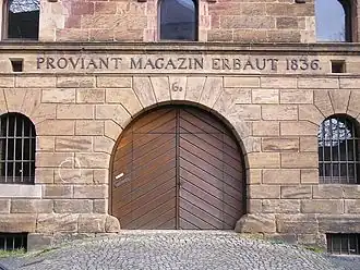 Het proviandmagazijn, in 1834 gebouwd voor het Pruisische leger, thans een school