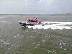Watertaxi Plevier onderweg van Schiermonnikoog naar Lauwersoog