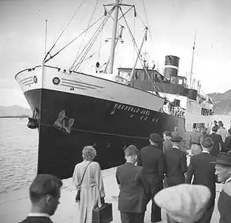 M/S Bornholm als MS Ragnvald Jarl in Bodoe (1949) Foto: Lyder Kvantoland