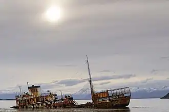 Het wrak van de eerste Logos