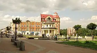 Het oude stadscentrum met een kapel uit 1745