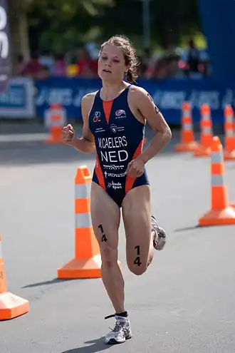 Caelers tijdens de triatlon van Lausanne (2010)